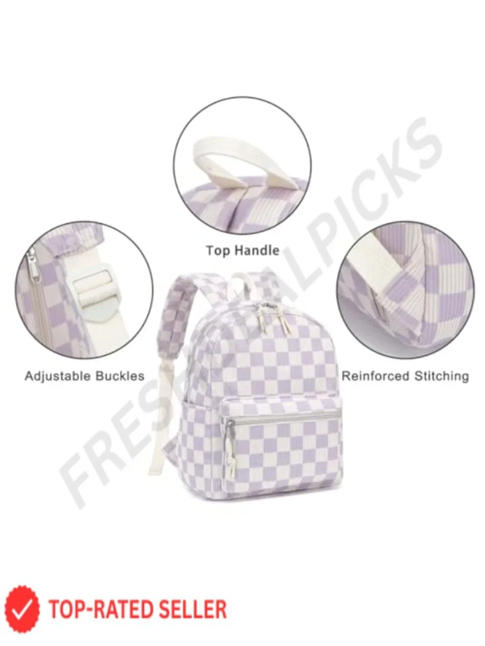 Corduroy Mini Backpack Purse Women Girls Casual Daypack Travel School Bag